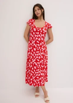 Vestido estampado de punto de mezcla de viscosa suave