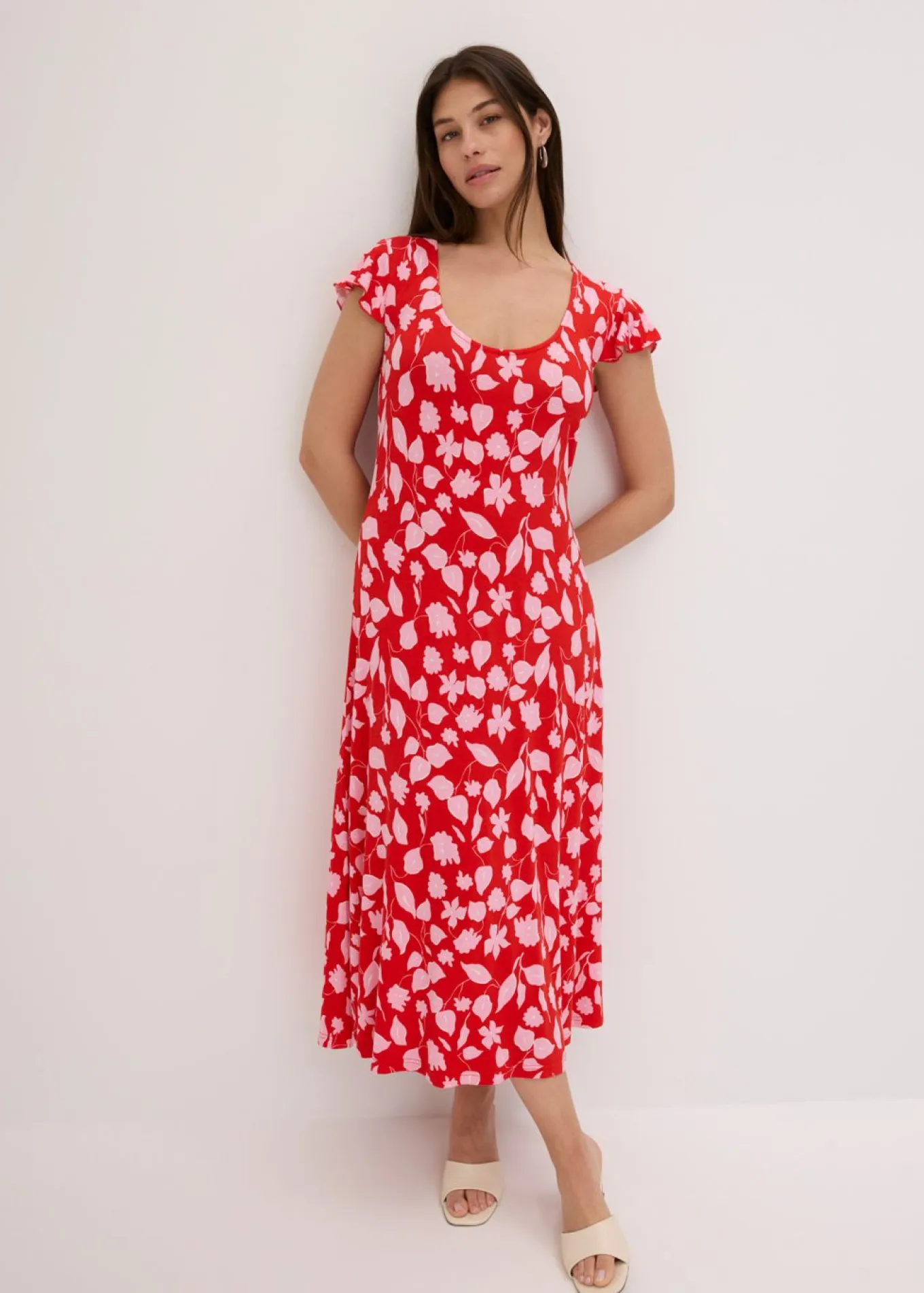 Vestido estampado de punto de mezcla de viscosa suave