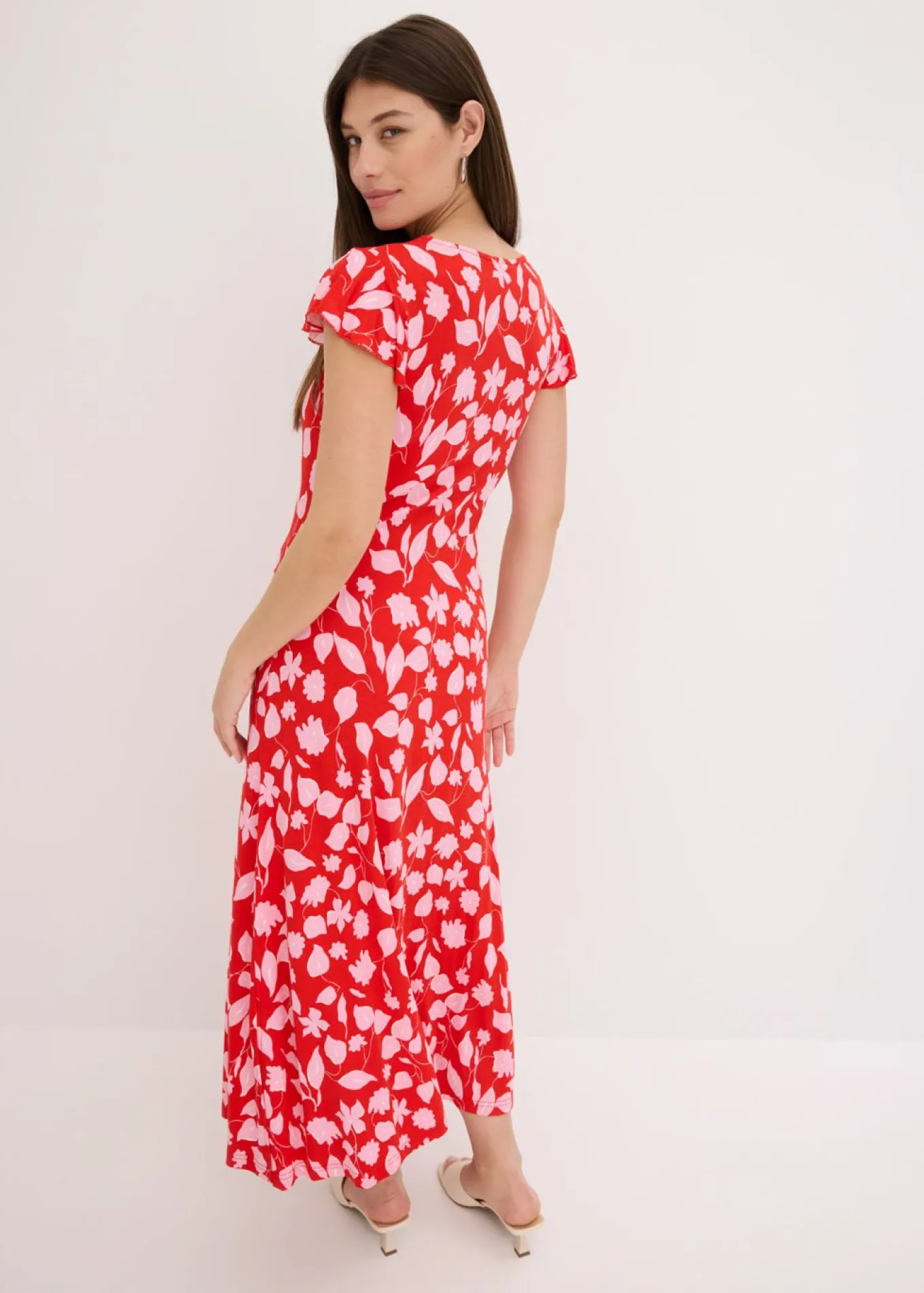 Vestido estampado de punto de mezcla de viscosa suave