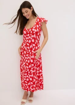 Vestido estampado de punto de mezcla de viscosa suave