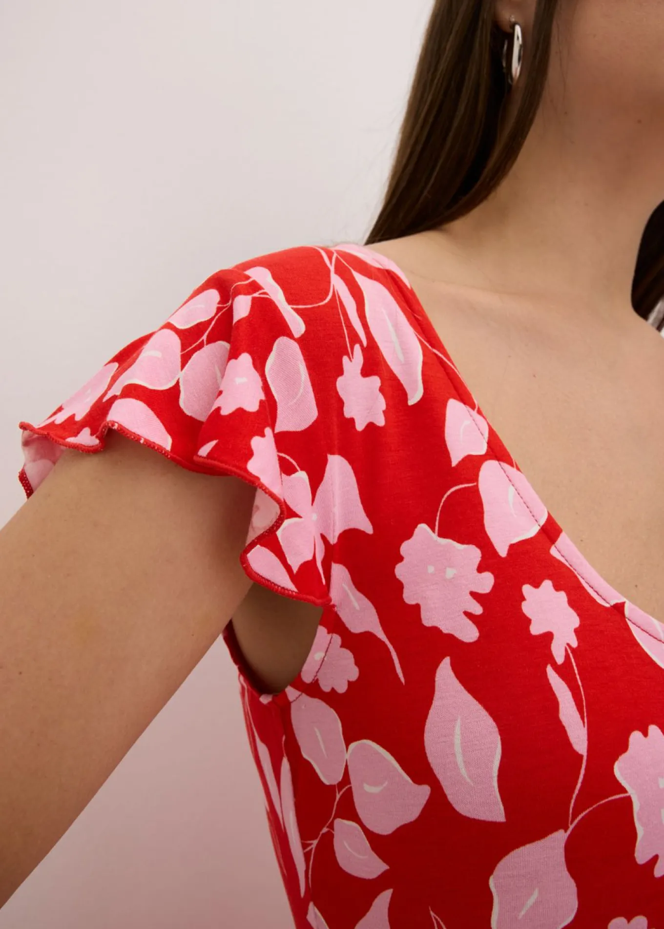 Vestido estampado de punto de mezcla de viscosa suave