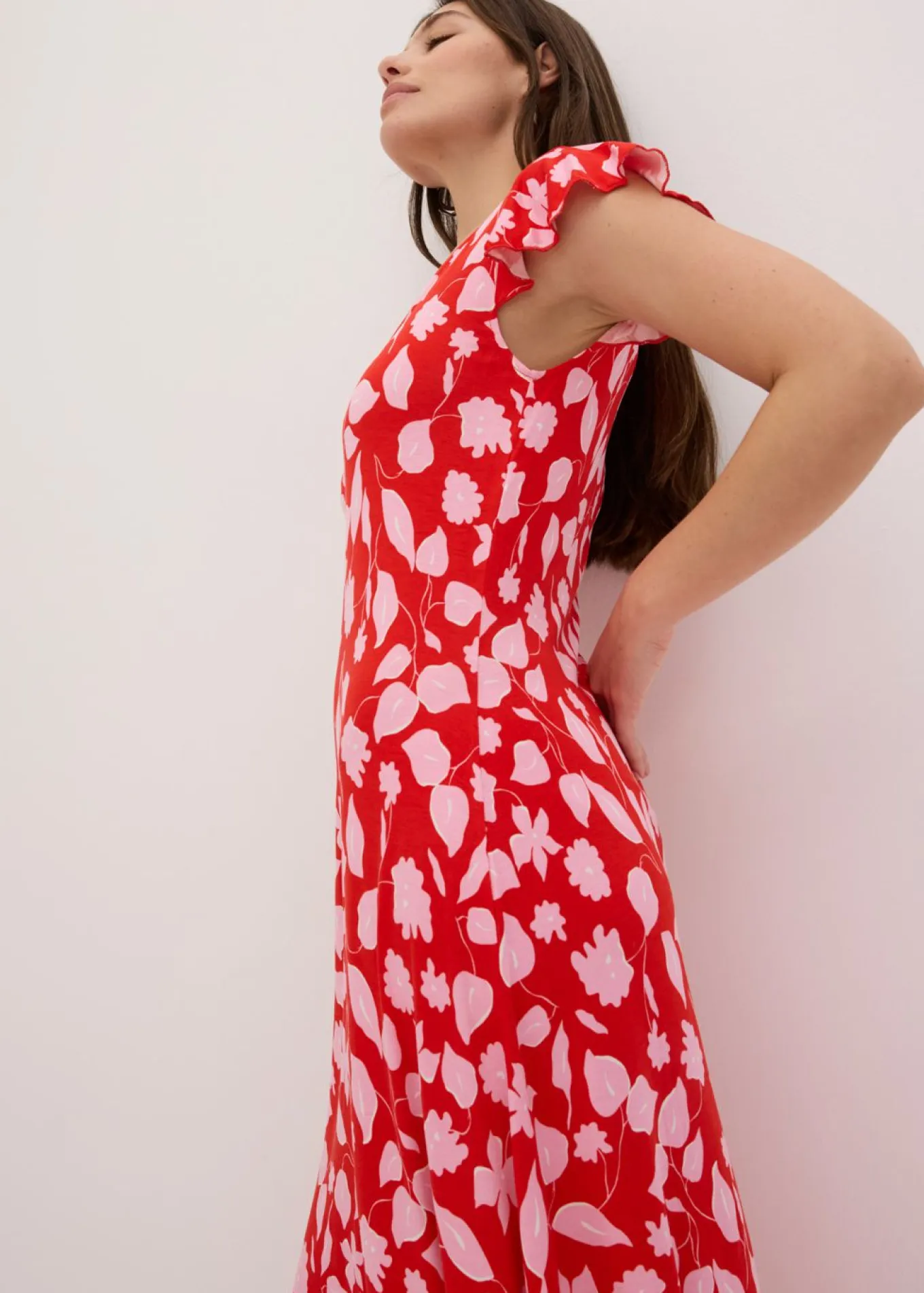 Vestido estampado de punto de mezcla de viscosa suave