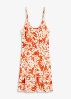 Vestido estampado de tirantes de mezcla de viscosa suave