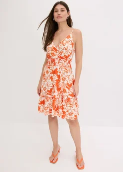 Vestido estampado de tirantes de mezcla de viscosa suave
