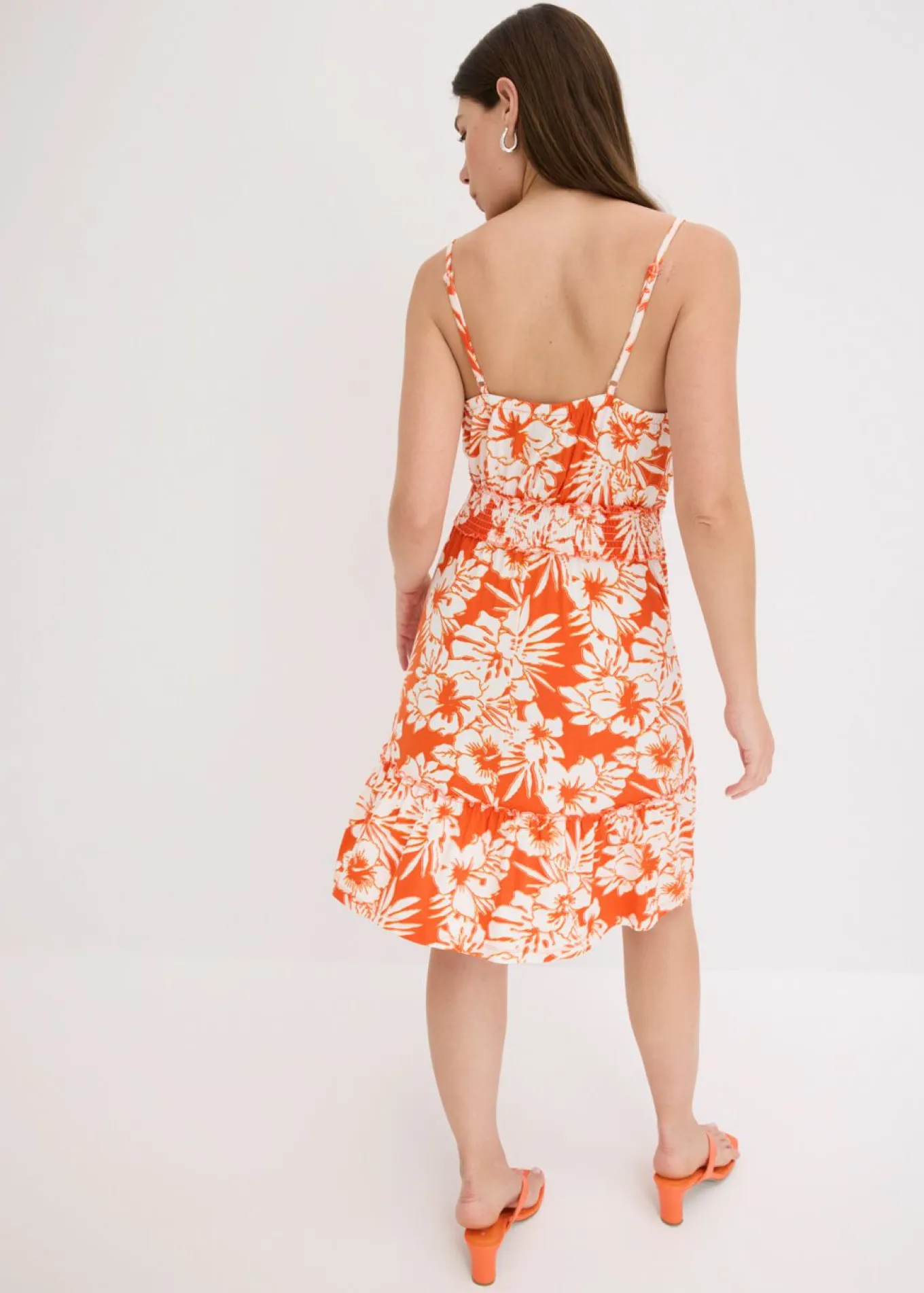 Vestido estampado de tirantes de mezcla de viscosa suave