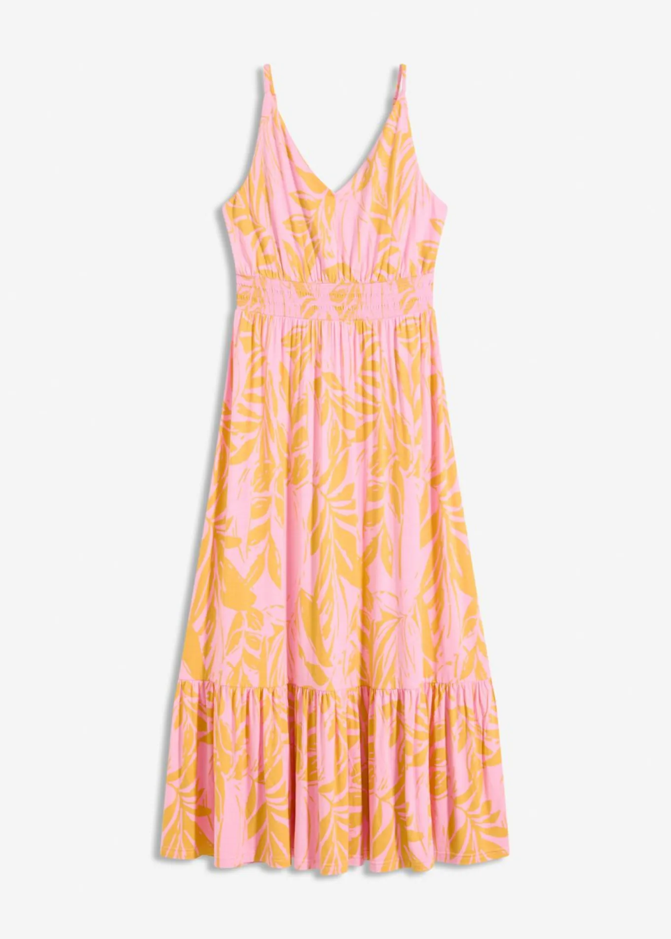 Vestido estampado de tirantes de mezcla de viscosa suave