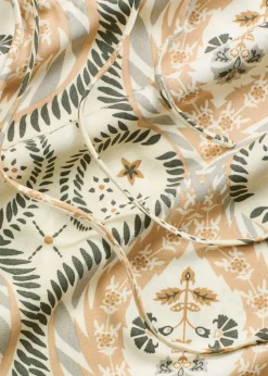 Vestido estampado tipo caftán de viscosa fluida
