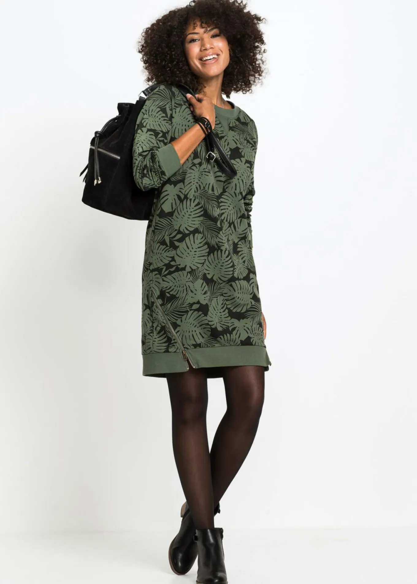 Vestido estampado tipo sudadera