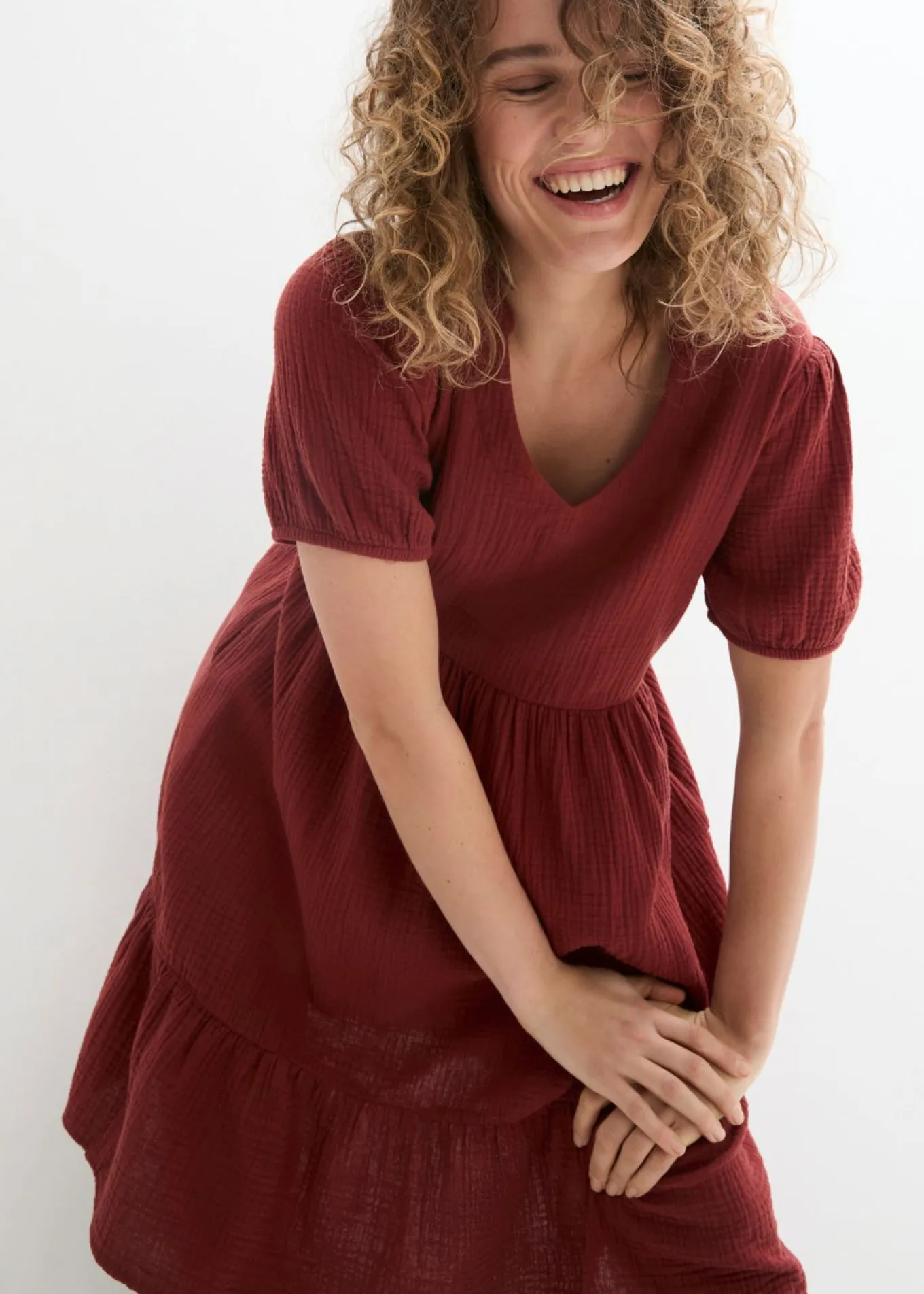 Vestido holgado de muselina de algodón