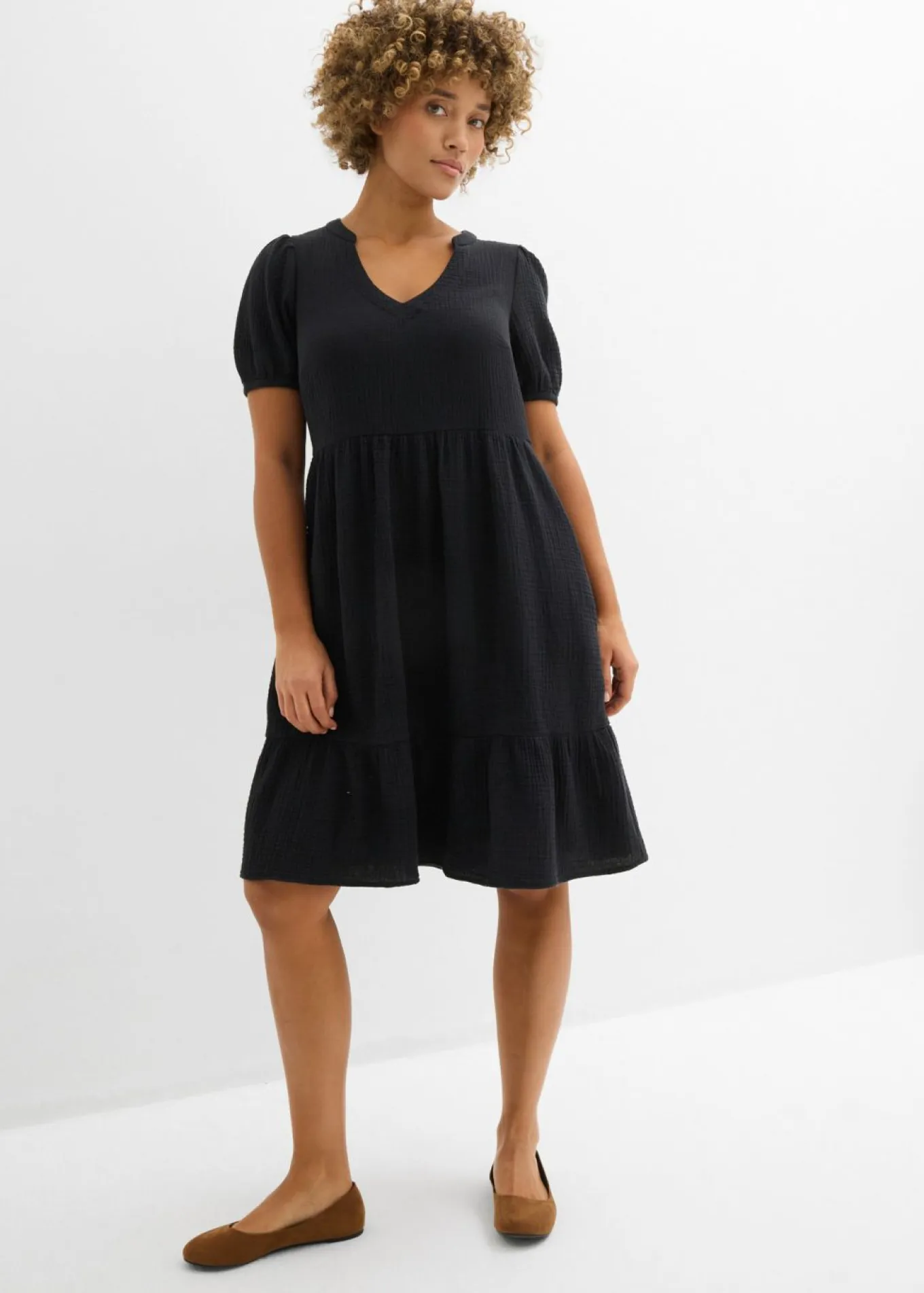 Vestido holgado de muselina de algodón