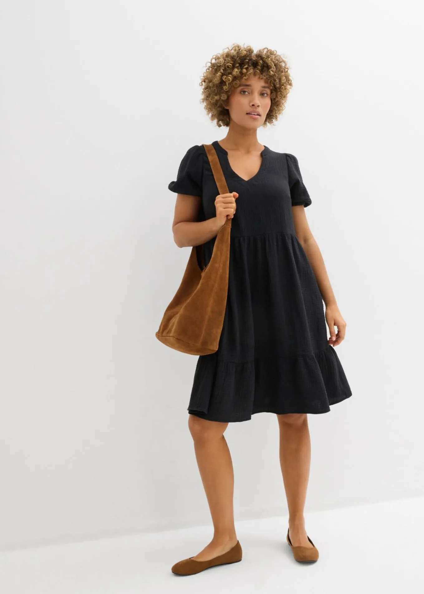 Vestido holgado de muselina de algodón
