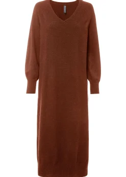 Vestido holgado de punto con largo midi
