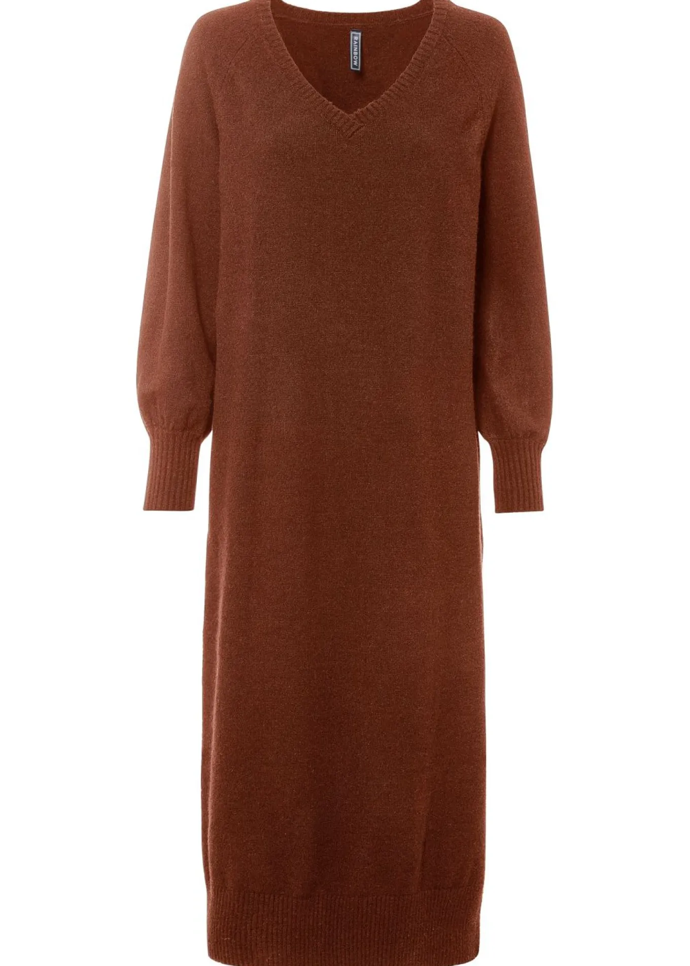Vestido holgado de punto con largo midi