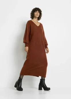 Vestido holgado de punto con largo midi
