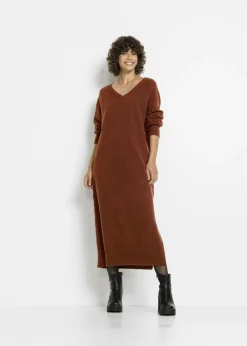 Vestido holgado de punto con largo midi