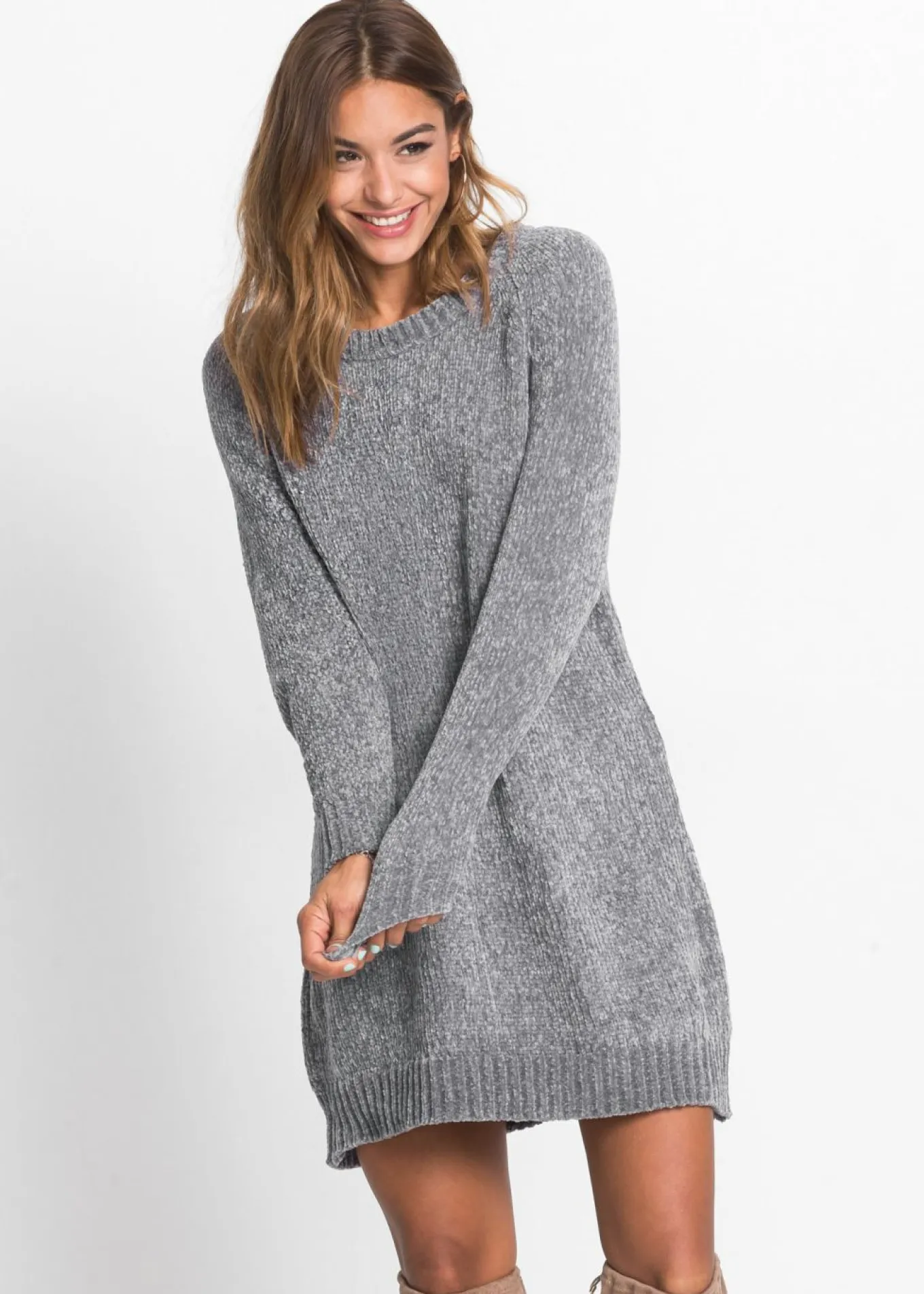 Vestido holgado de punto de chenilla