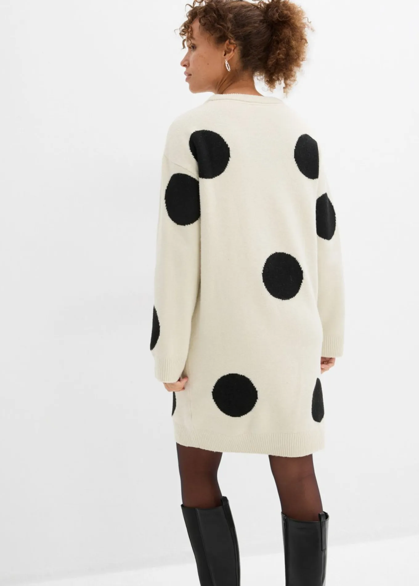 Vestido holgado de punto con lunares