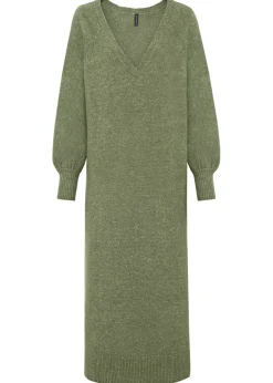 Vestido holgado de punto con largo midi