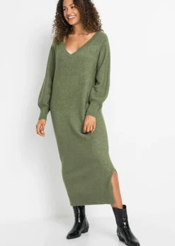 Vestido holgado de punto con largo midi