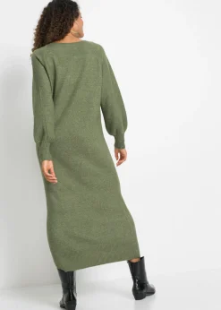 Vestido holgado de punto con largo midi