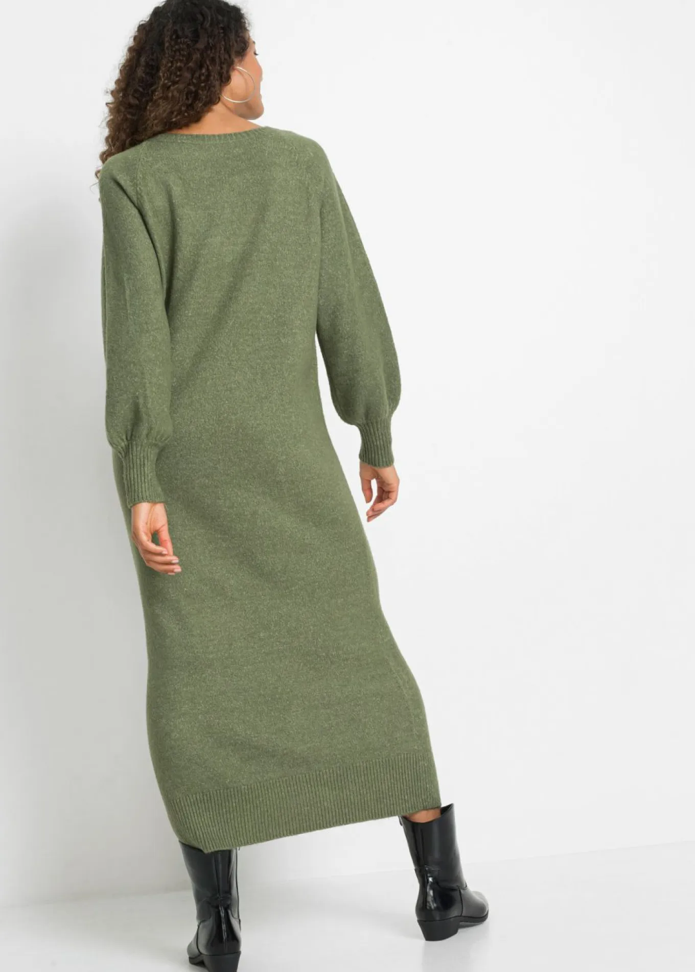 Vestido holgado de punto con largo midi