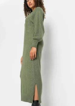 Vestido holgado de punto con largo midi