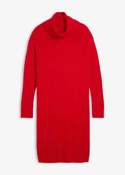 Vestido holgado de punto con cuello vuelto