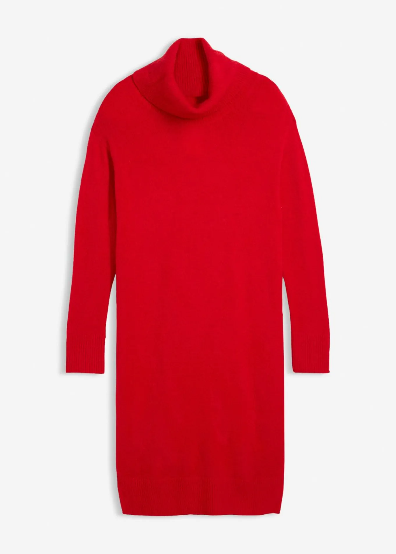Vestido holgado de punto con cuello vuelto