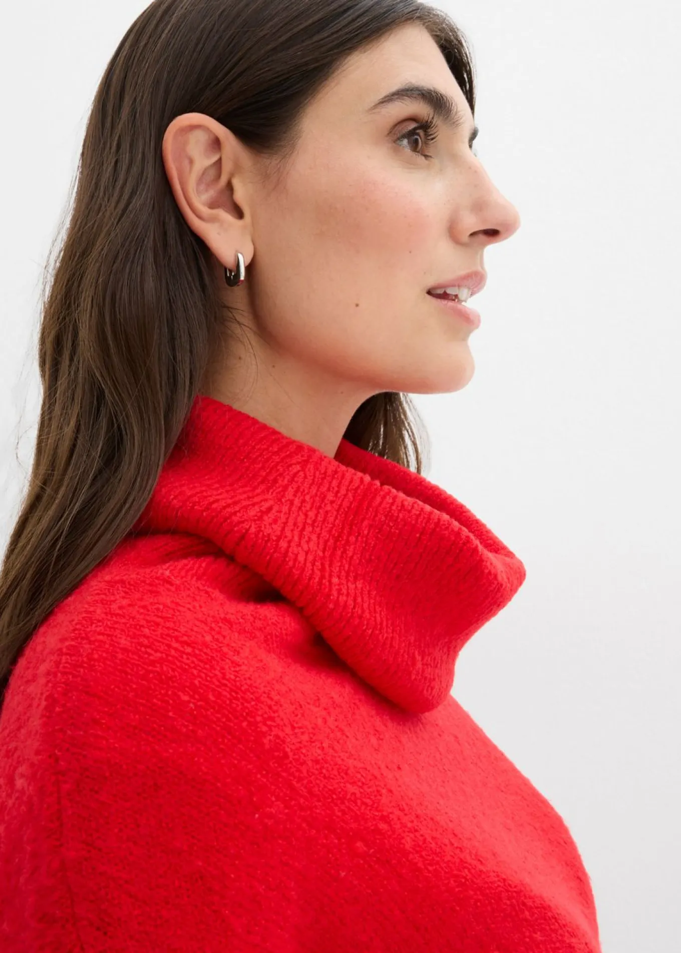 Vestido holgado de punto con cuello vuelto