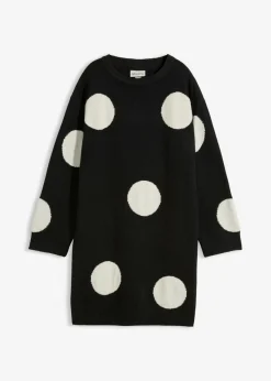 Vestido holgado de punto con lunares
