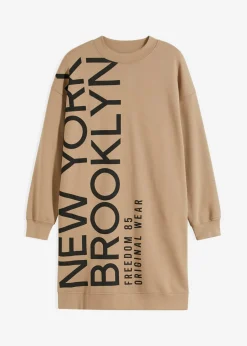 Vestido holgado tipo sudadera en suave mezcla de algodón