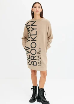 Vestido holgado tipo sudadera en suave mezcla de algodón