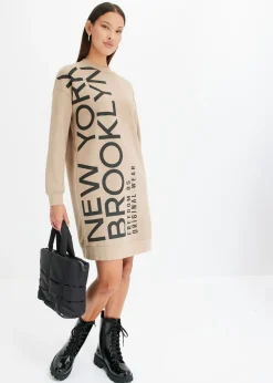 Vestido holgado tipo sudadera en suave mezcla de algodón
