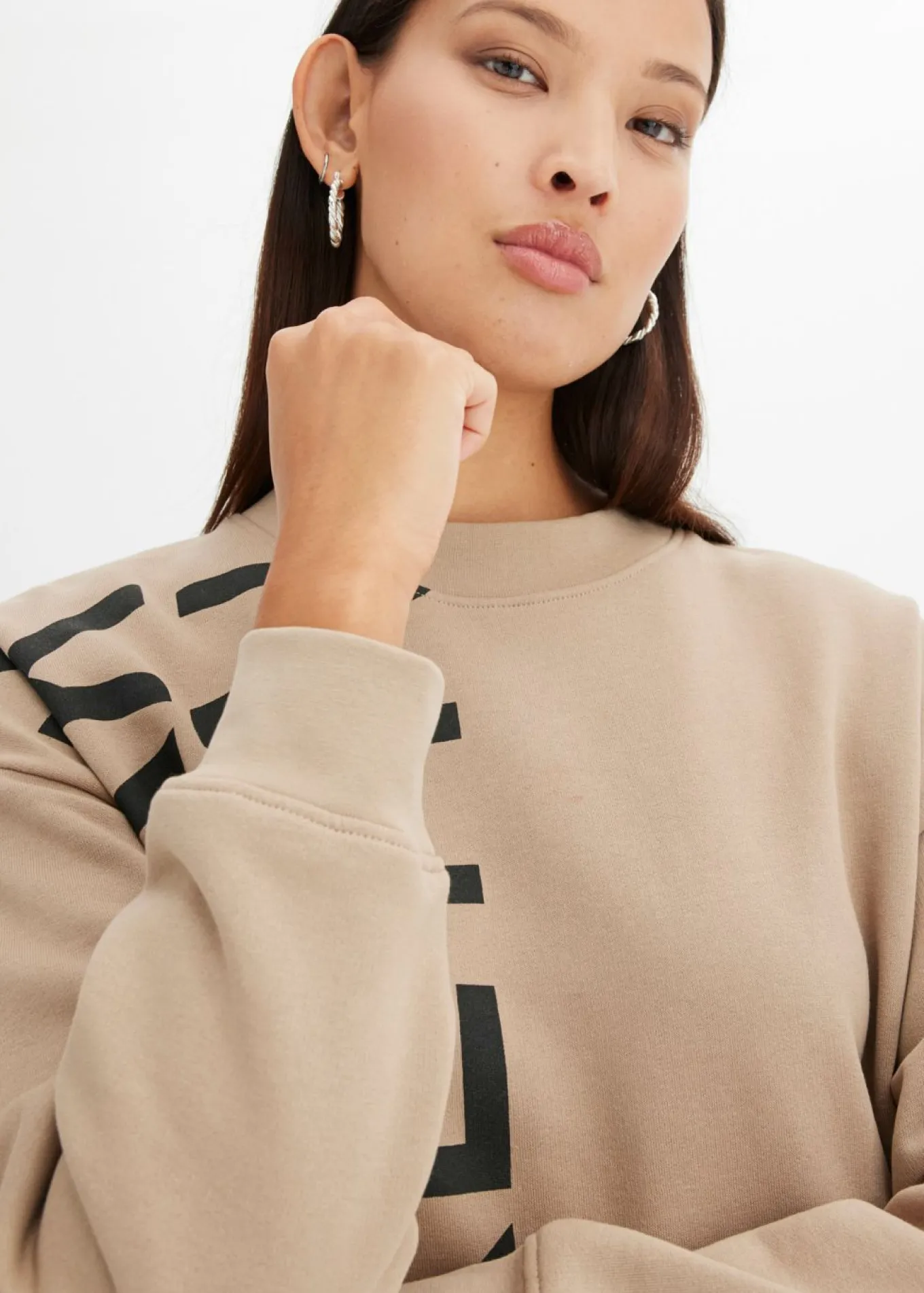 Vestido holgado tipo sudadera en suave mezcla de algodón