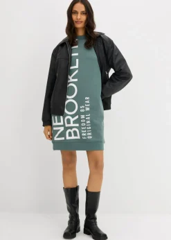 Vestido holgado tipo sudadera en suave mezcla de algodón