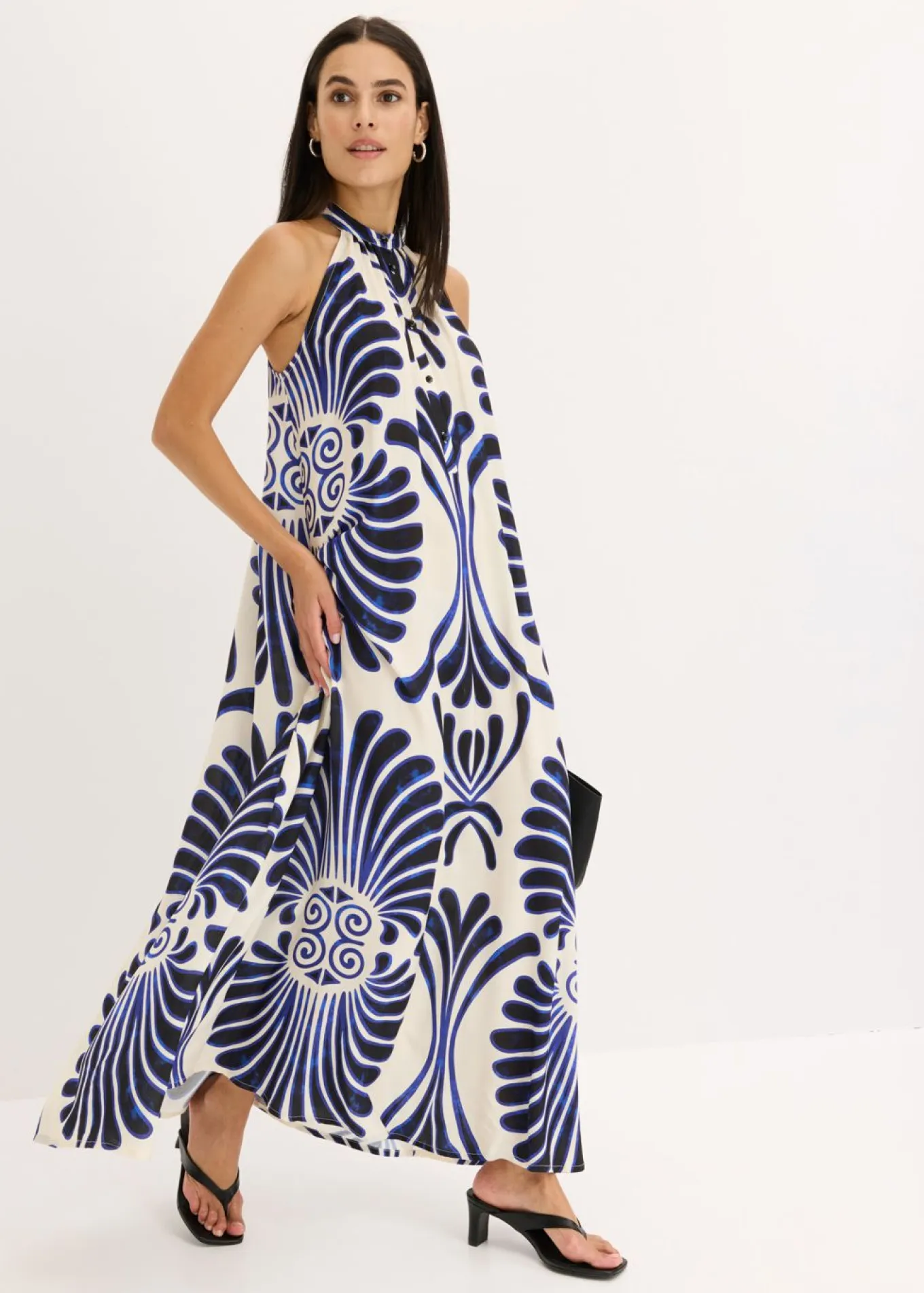 Vestido largo ancho de viscosa fluida