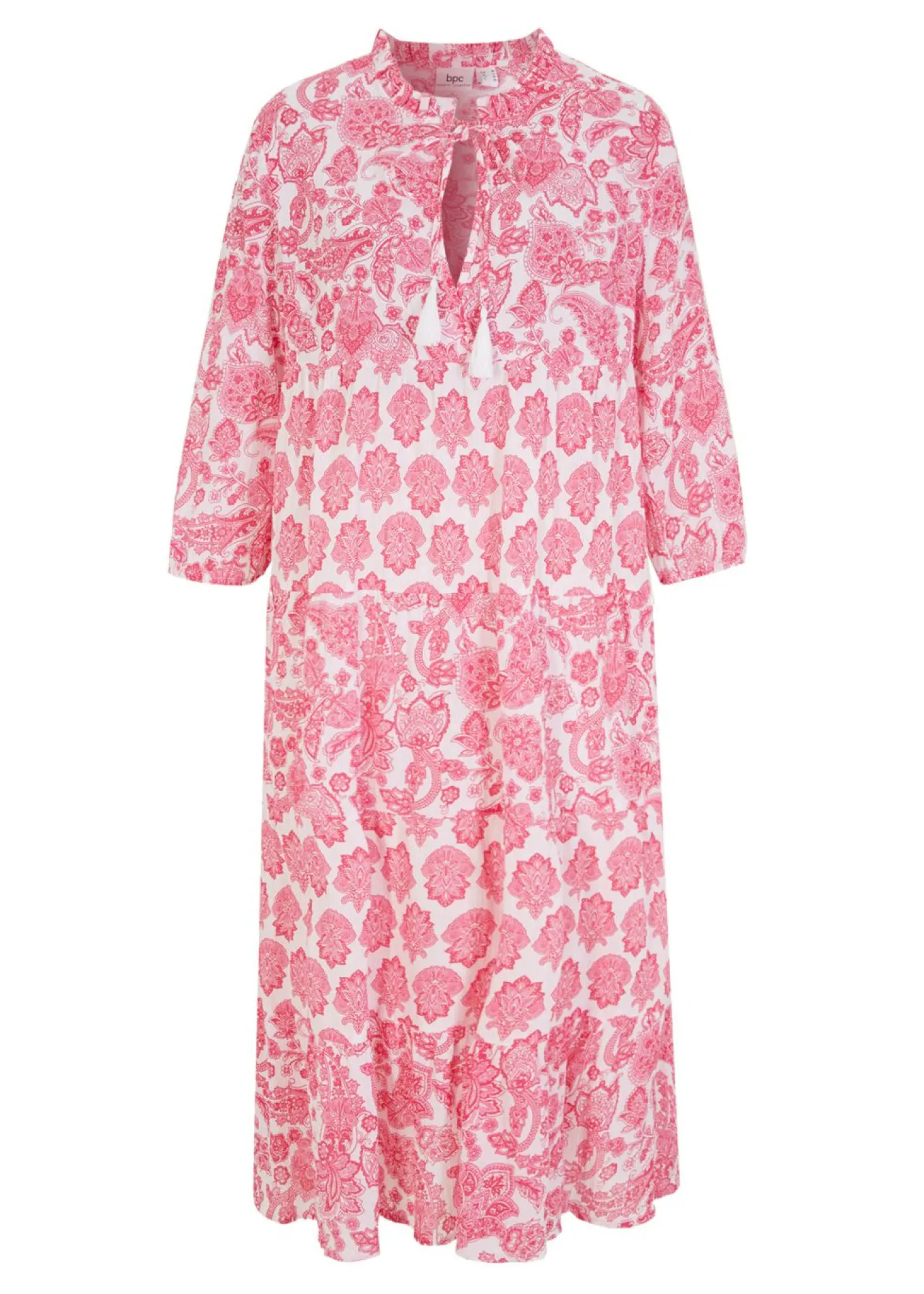 Vestido largo arrugado de algodón con bolsillos