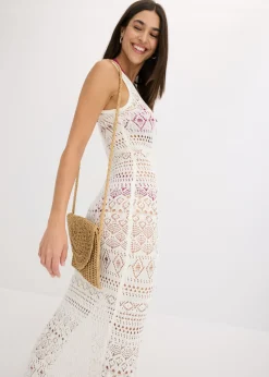Vestido largo con aspecto de ganchillo