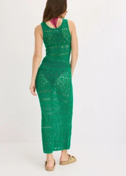 Vestido largo con aspecto de ganchillo