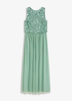 Vestido largo con bordado de lentejuelas