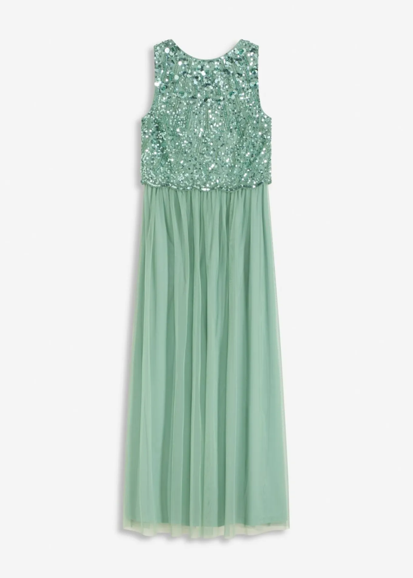 Vestido largo con bordado de lentejuelas