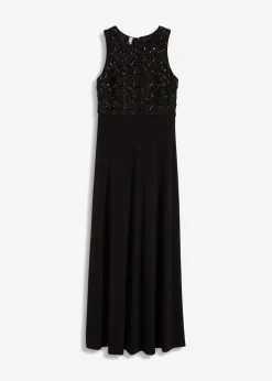 Vestido largo con bordado de lentejuelas