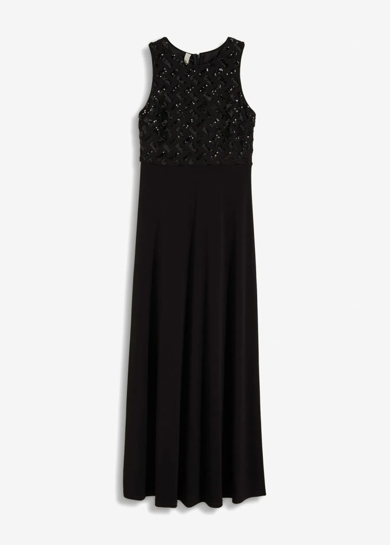 Vestido largo con bordado de lentejuelas