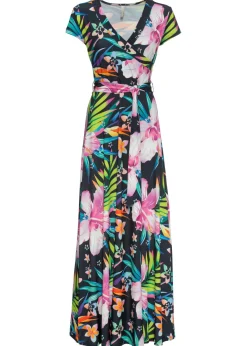 Vestido largo con diseño cruzado