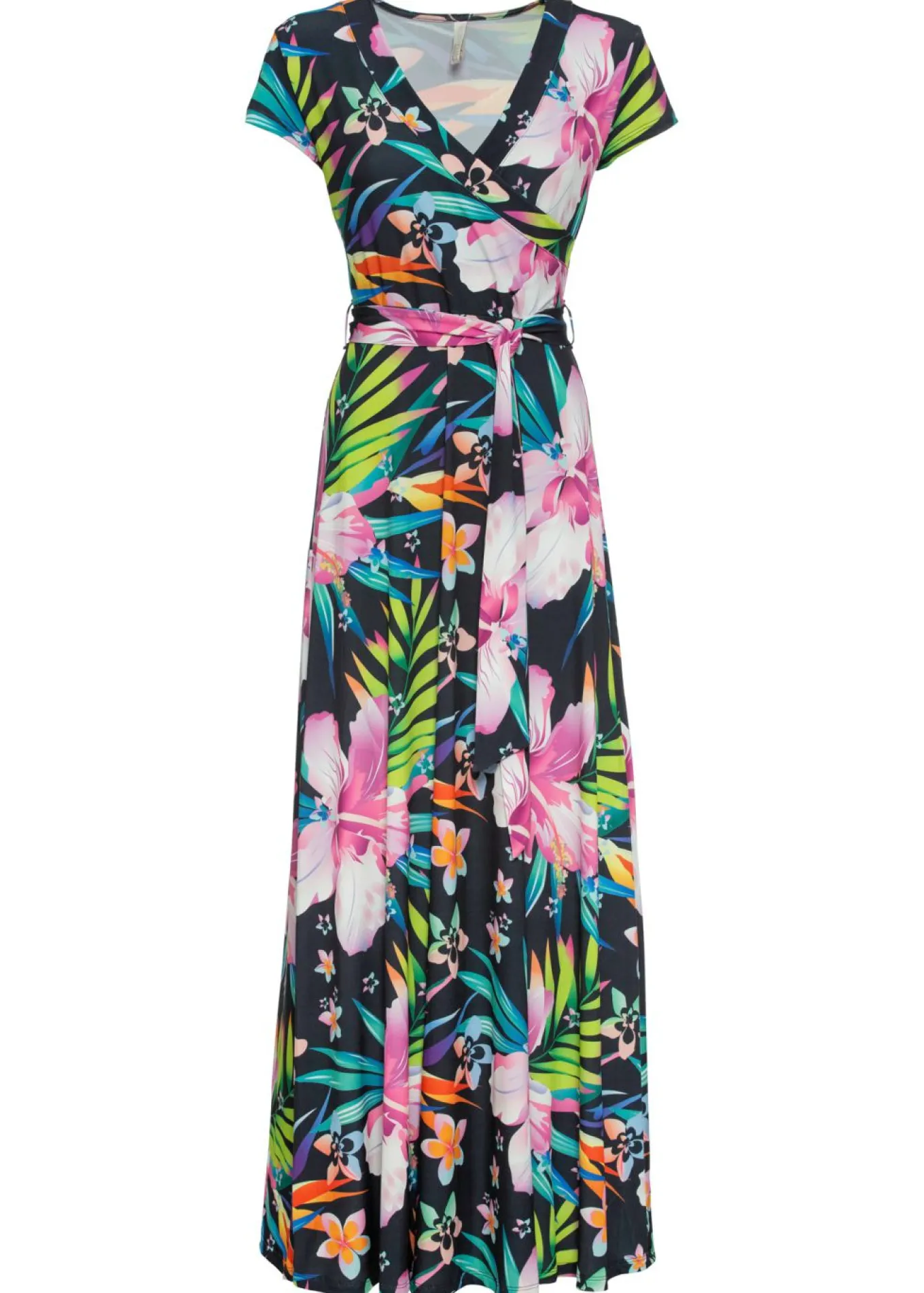 Vestido largo con diseño cruzado