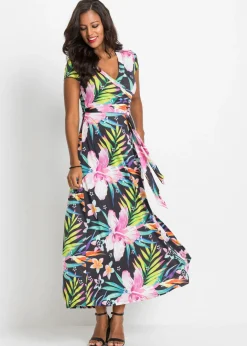 Vestido largo con diseño cruzado
