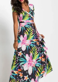 Vestido largo con diseño cruzado