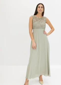 Vestido largo con encaje