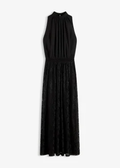 Vestido largo con falda de encaje
