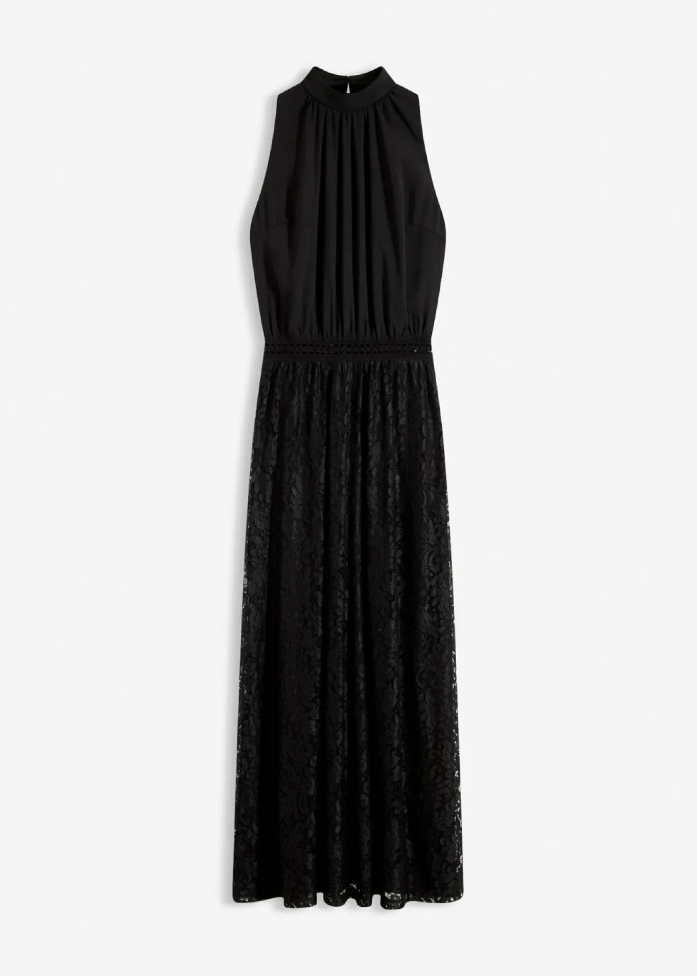 Vestido largo con falda de encaje
